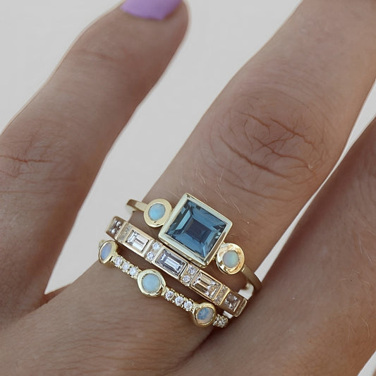 Talea – Boho Turquoise Ring Set