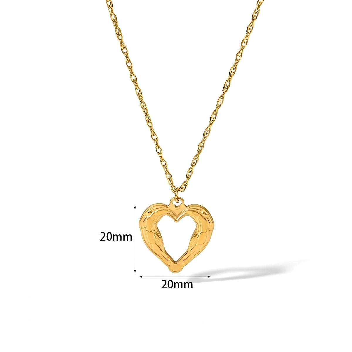 Tally – Collar Corazón Dorado en Acero Titanio