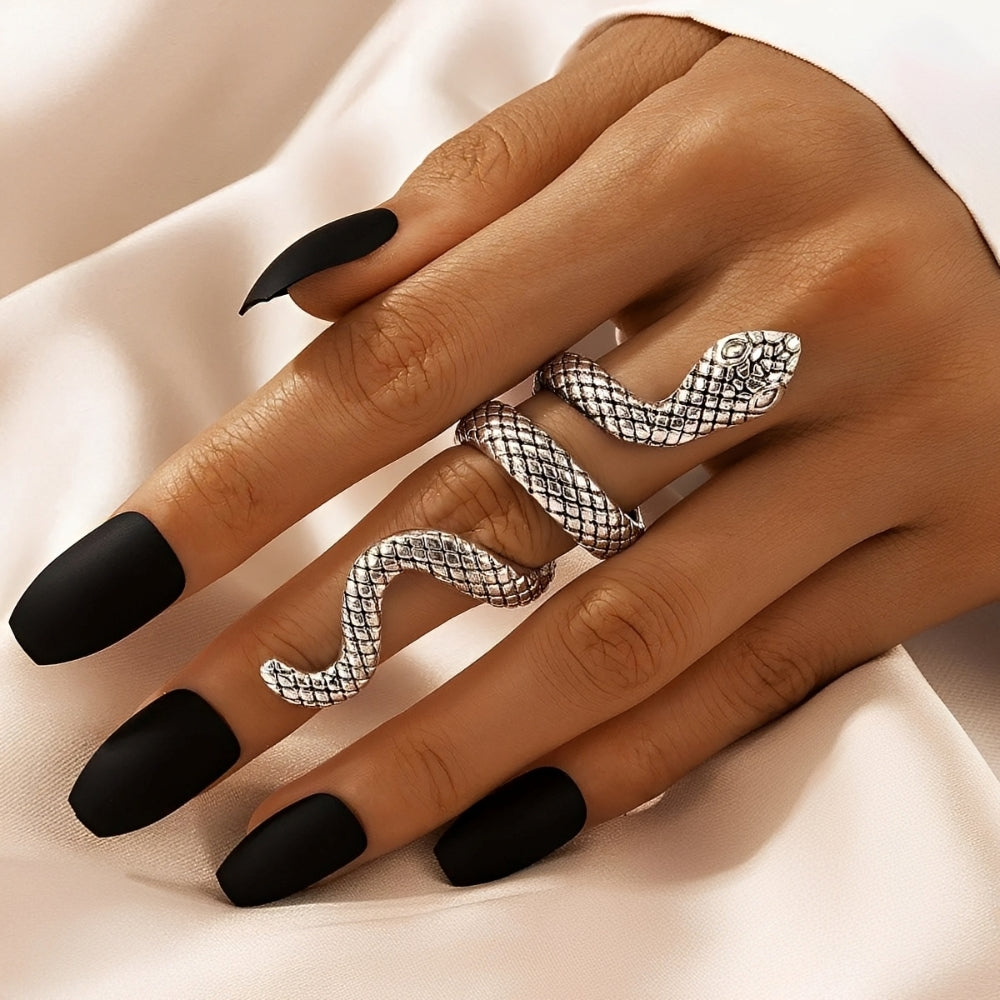 Anillo de Serpiente Ajustable para Mujer con Diseño Enroscado