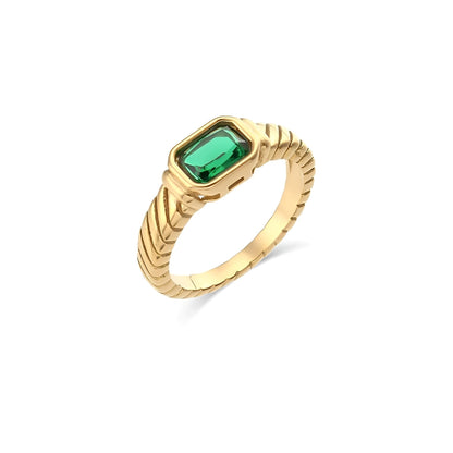 Zendy – Anillo Zirconio Acero Chic