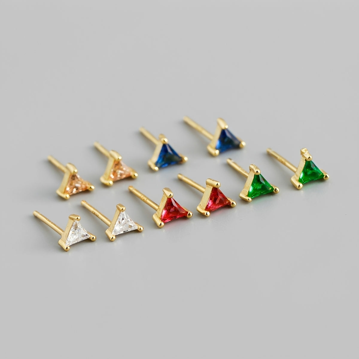 Inez – Pendientes de Triángulo Zirconio Colorido