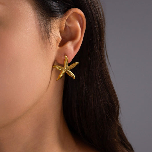 Pien – Pendientes Estrella de Mar Dorados