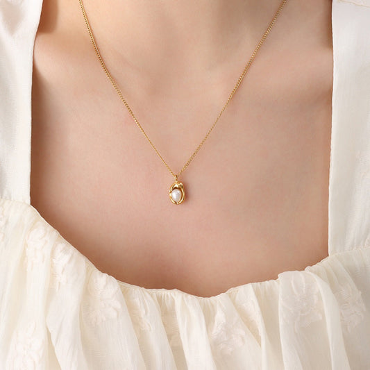 Lorena – Collar Colgante Perla Barroca Minimalista