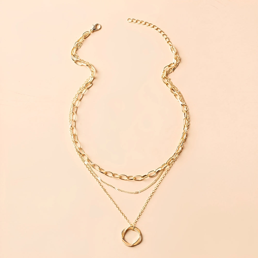 Collar Mujer Multicapa con Colgante y Diseño de Cadena Capas