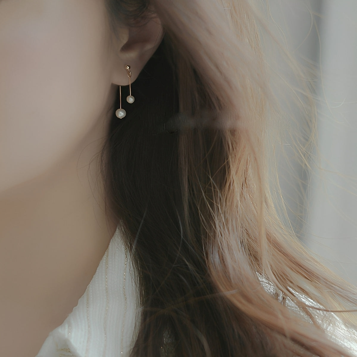 Alice – Pendientes Colgante Perla Romance