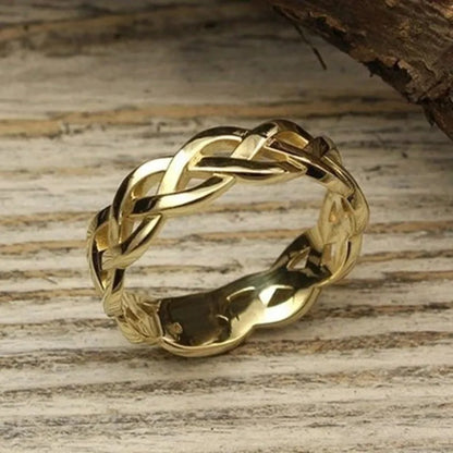 Thalia – Anillo Trenzado Vintage en Dorado