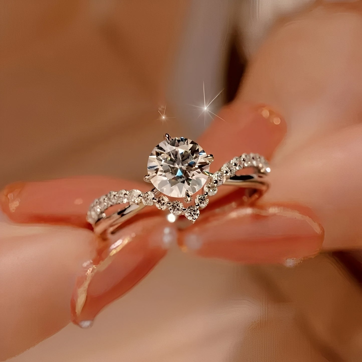 Eila – Anillo Encantador con Cristal Blanco