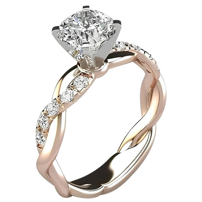 Zayna – Anillo Trenzado Vintage con Circonia Brillante
