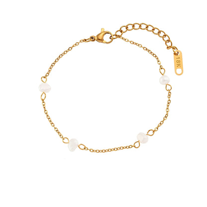 Tabitha – Pulsera Dorada con Perlas Barrocas