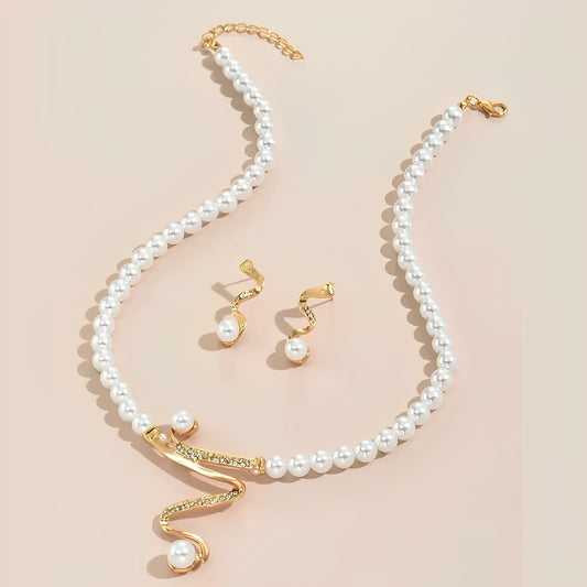 Naomi – Set de Collar y Pendientes con Perlas Naturales