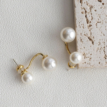 Mav – Pendientes Elegantes de Doble Perla