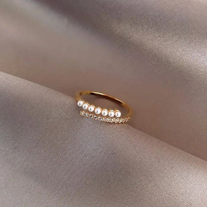 Alina – Anillo Chic Ajustable en Oro & Zircon