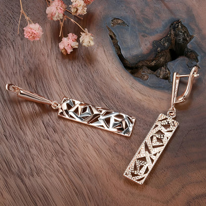 Simone – Pendientes Rectangulares Elegantes en Oro y Plata