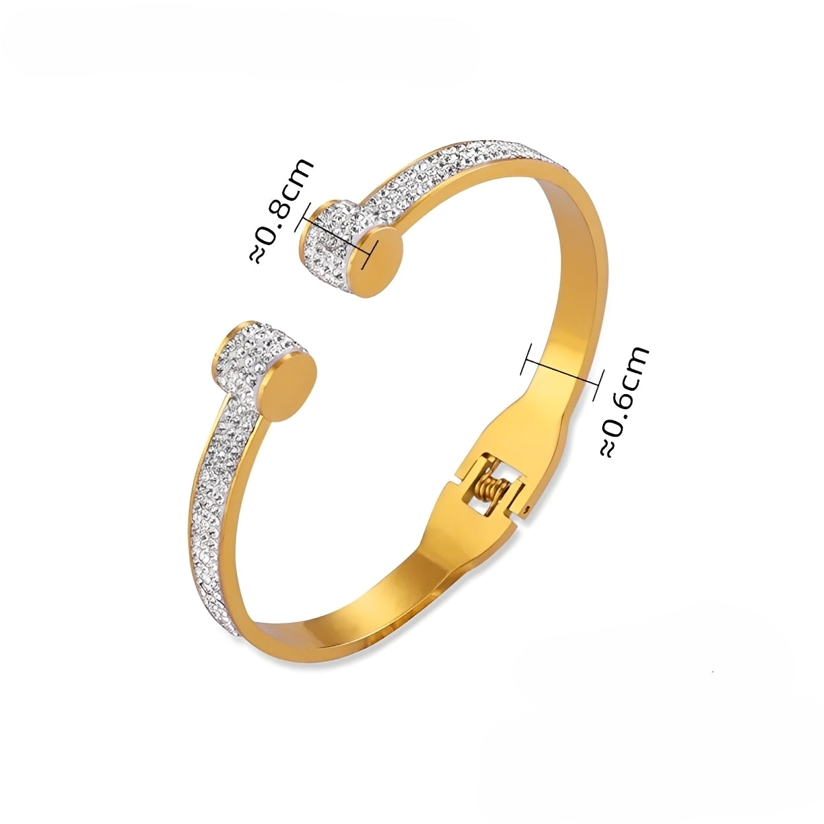 Diane – Pulsera Cuff Dorada con Brillo Elegante