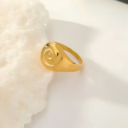 Rowena – Anillo Acero Diseño Ondulado Audaz