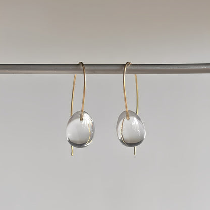 Elara – Pendientes Cristal Gris Estilo Retro