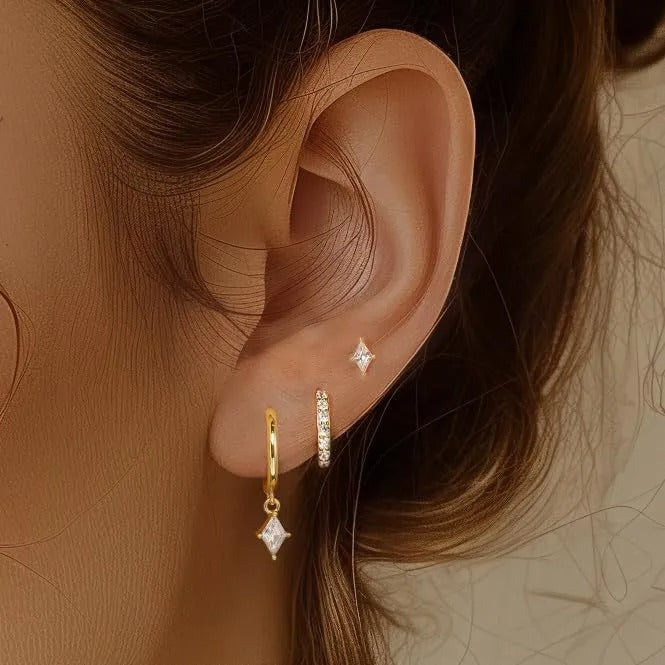 Azaria – Set de Pendientes con Colgante de Diamante