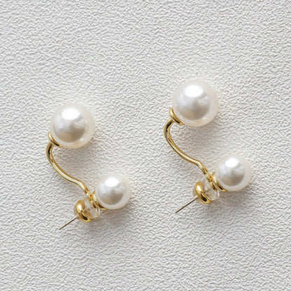 Mav – Pendientes Elegantes de Doble Perla