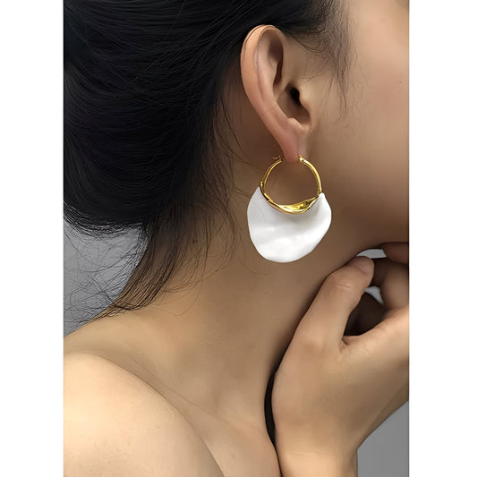 Trixie – Boucles de Oreilles Vintage en Or Blanco