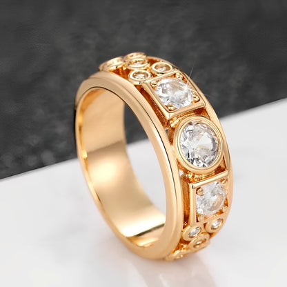 Claribel – Anillo Vintage Dorado con Circonitas