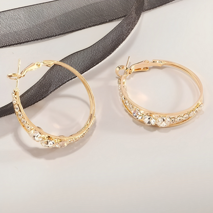 Alina – Pendientes Aros Elegantes con Brillo