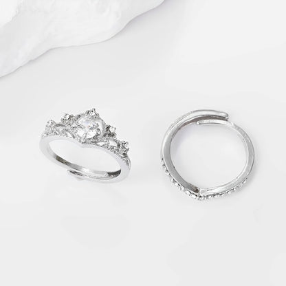 Reina – Set de Anillos de Plata con Diseño de Corona