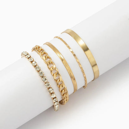 Alyna – Lote de 5 Pulseras Serpiente Strass