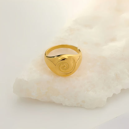 Rowena – Anillo Acero Diseño Ondulado Audaz