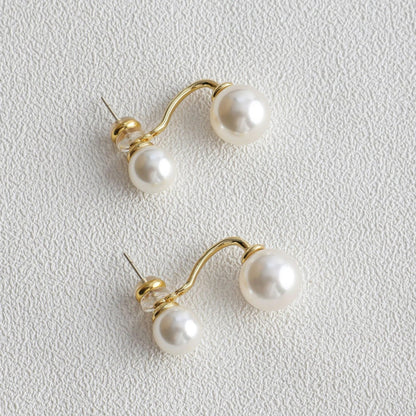 Mav – Pendientes Elegantes de Doble Perla