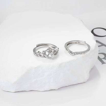 Reina – Set de Anillos de Plata con Diseño de Corona