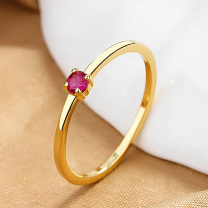 Rowena – Anillo Apilable de Gema de Nacimiento
