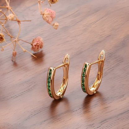 Bella – Pendientes Esmeraldas y Diamantes en Oro