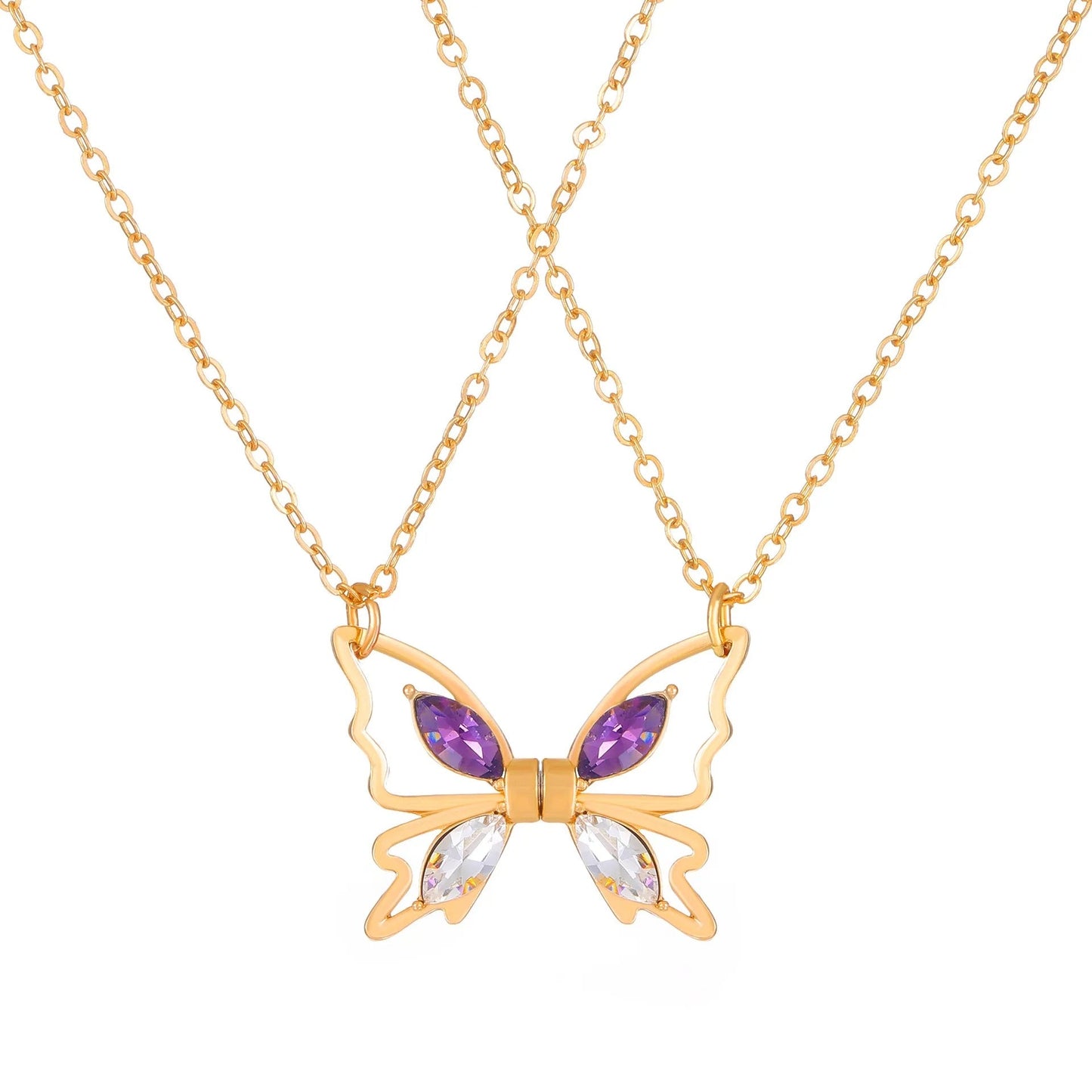 Abril – Collar Mariposa Magnético en Oro