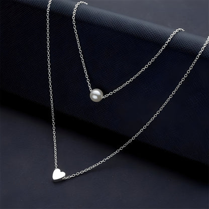 Julia – Collier Elegante Perlas & Corazones