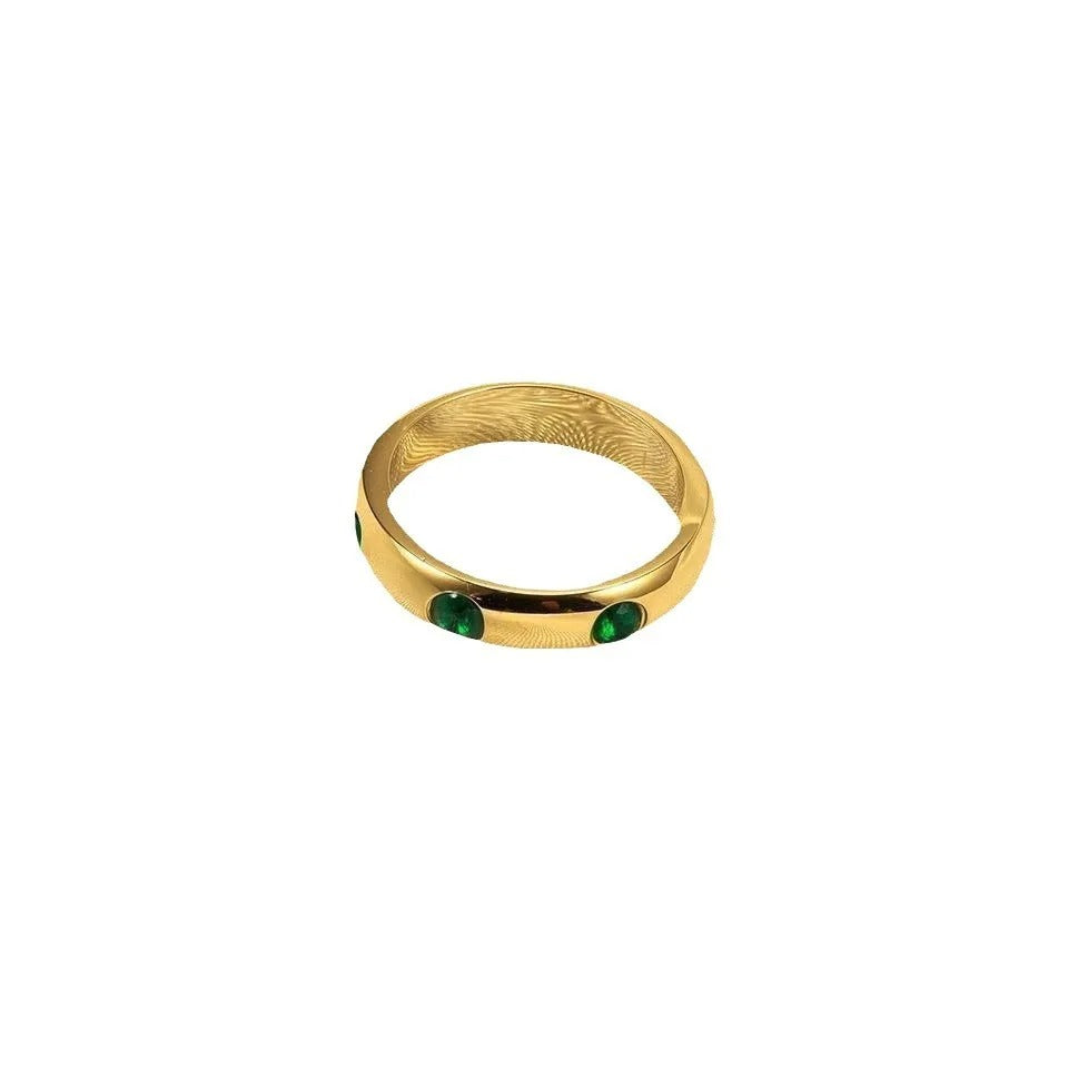 Clara – Anillo Cristales Esmeralda Elegante