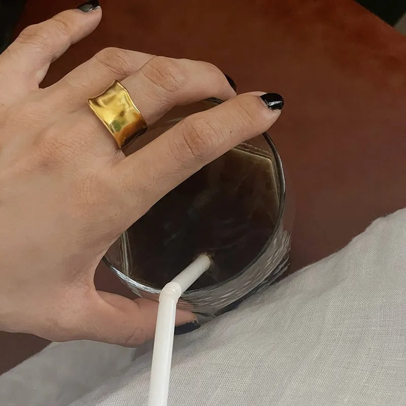 Louna – Anillos Bohemios Dorados &amp; Plateados Irregulares