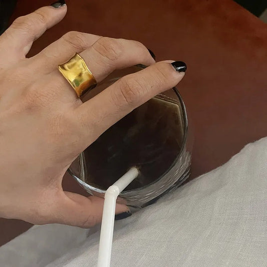 Louna – Anillos Bohemios Dorados &amp; Plateados Irregulares