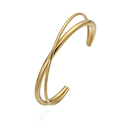 Nellie – Brazalete Dorado Diseño Entrelazado Elegante