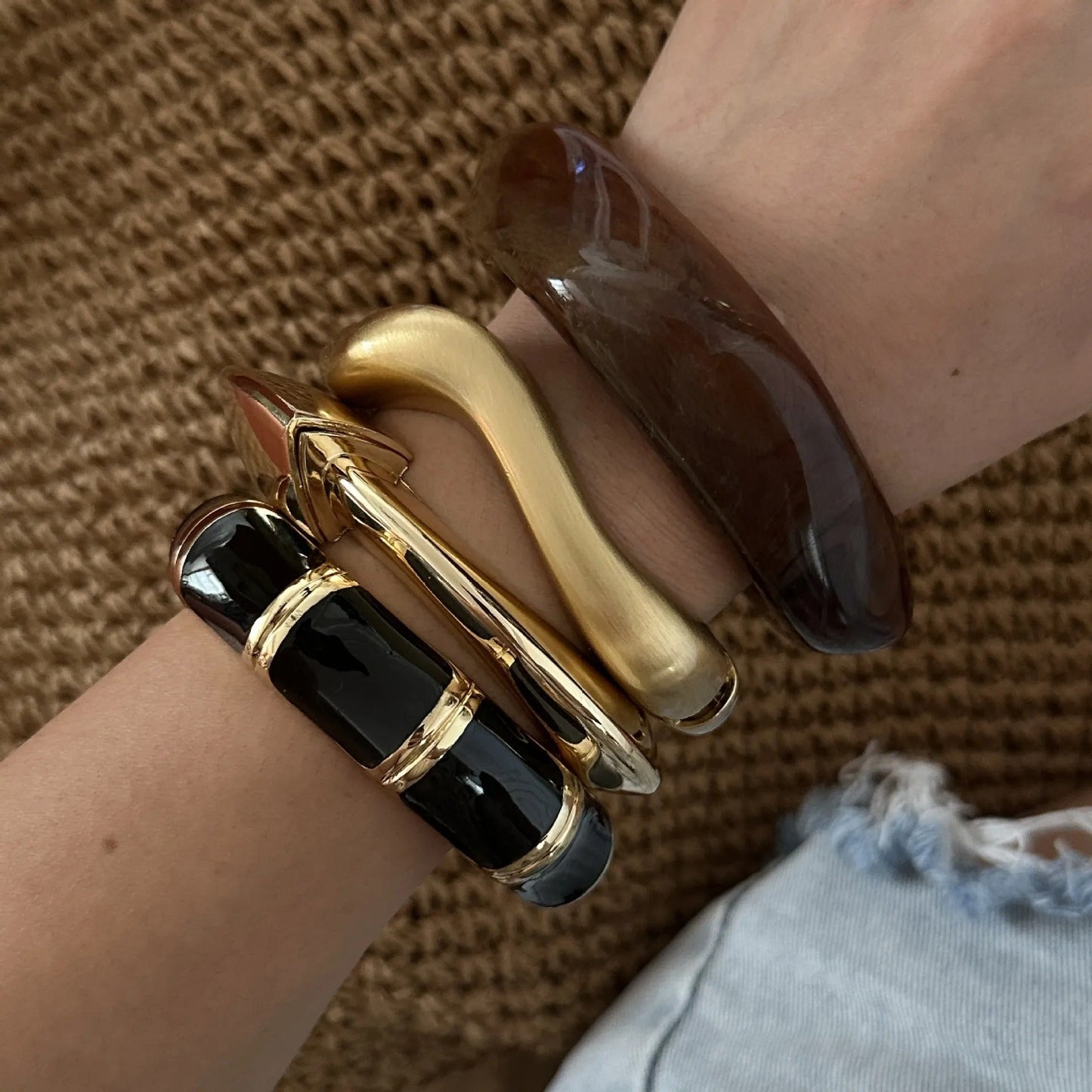 Naomi – Pulsera de Bambú con Bloques de Colores