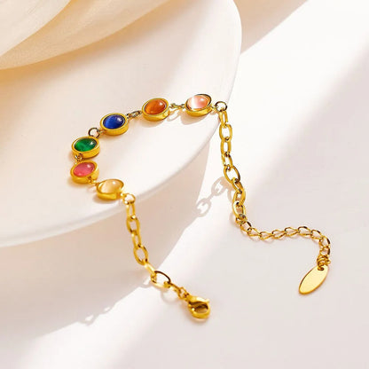 Maisie – Pulsera Dorada con Piedra Colorida