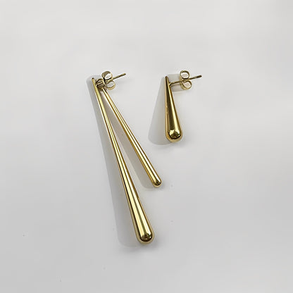 Hapi – Pendientes Gota de Agua Dorados Asimétricos
