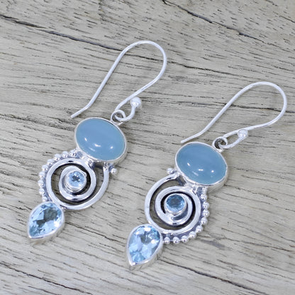 Lunaria – Pendientes Vintage con Piedra Lunar