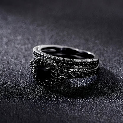 Adrian – Set de Anillos Vintage en Negro