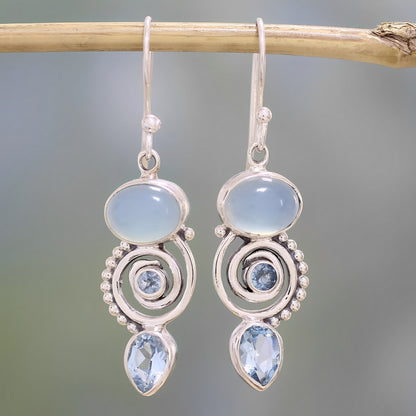 Lunaria – Pendientes Vintage con Piedra Lunar
