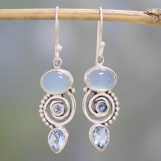 Lunaria – Pendientes Vintage con Piedra Lunar
