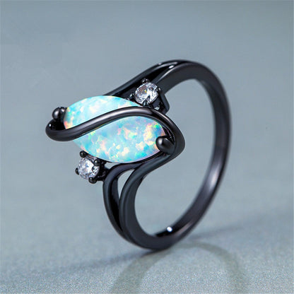 Shuvee – Anillo Ojo de Caballo S Dorado Azul & Negro