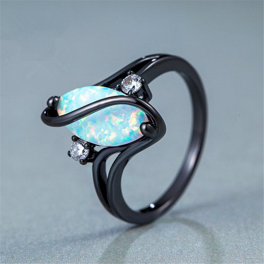 Shuvee – Anillo Ojo de Caballo S Dorado Azul & Negro