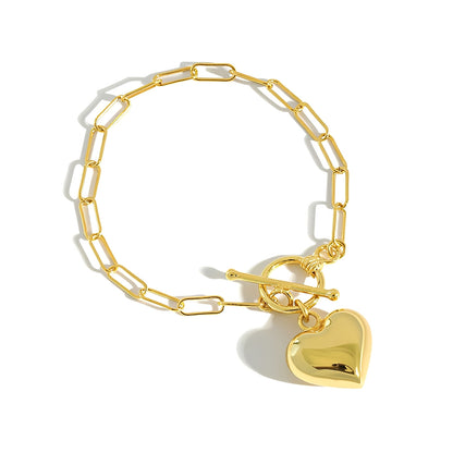 Amora – Pulsera con Cierre de Corazón Dorado