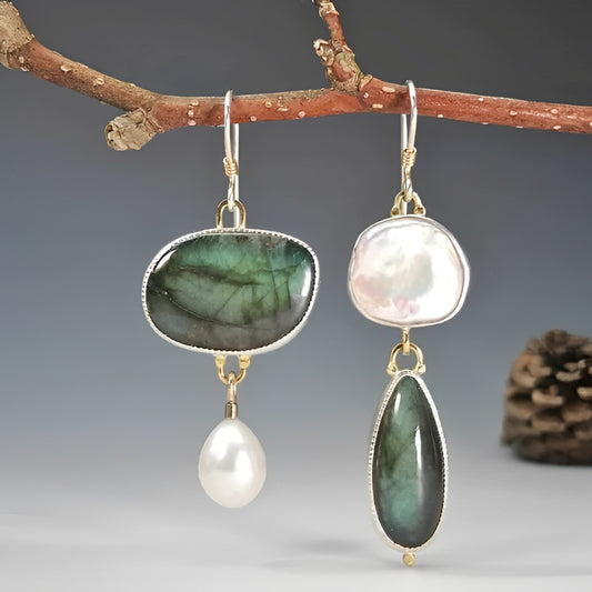 Arlena – Pendientes Vintage con Piedras Naturales