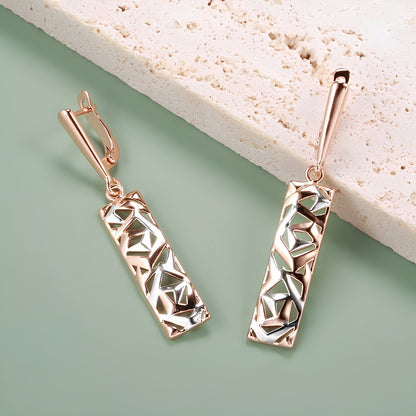 Simone – Pendientes Rectangulares Elegantes en Oro y Plata